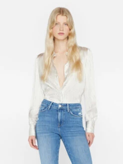 FRAME Victorian Blouse - Bone -MOTHER || FRAME || RAILS Sales Store LWSH2877 BONE MULTI 1208