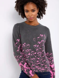 Love Spiral Crew Sweater - Shale