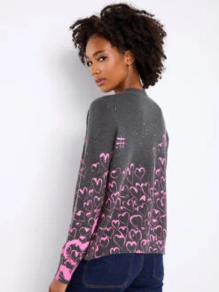 Love Spiral Crew Sweater - Shale -MOTHER || FRAME || RAILS Sales Store Love Spiral F235 700 Shale 3435