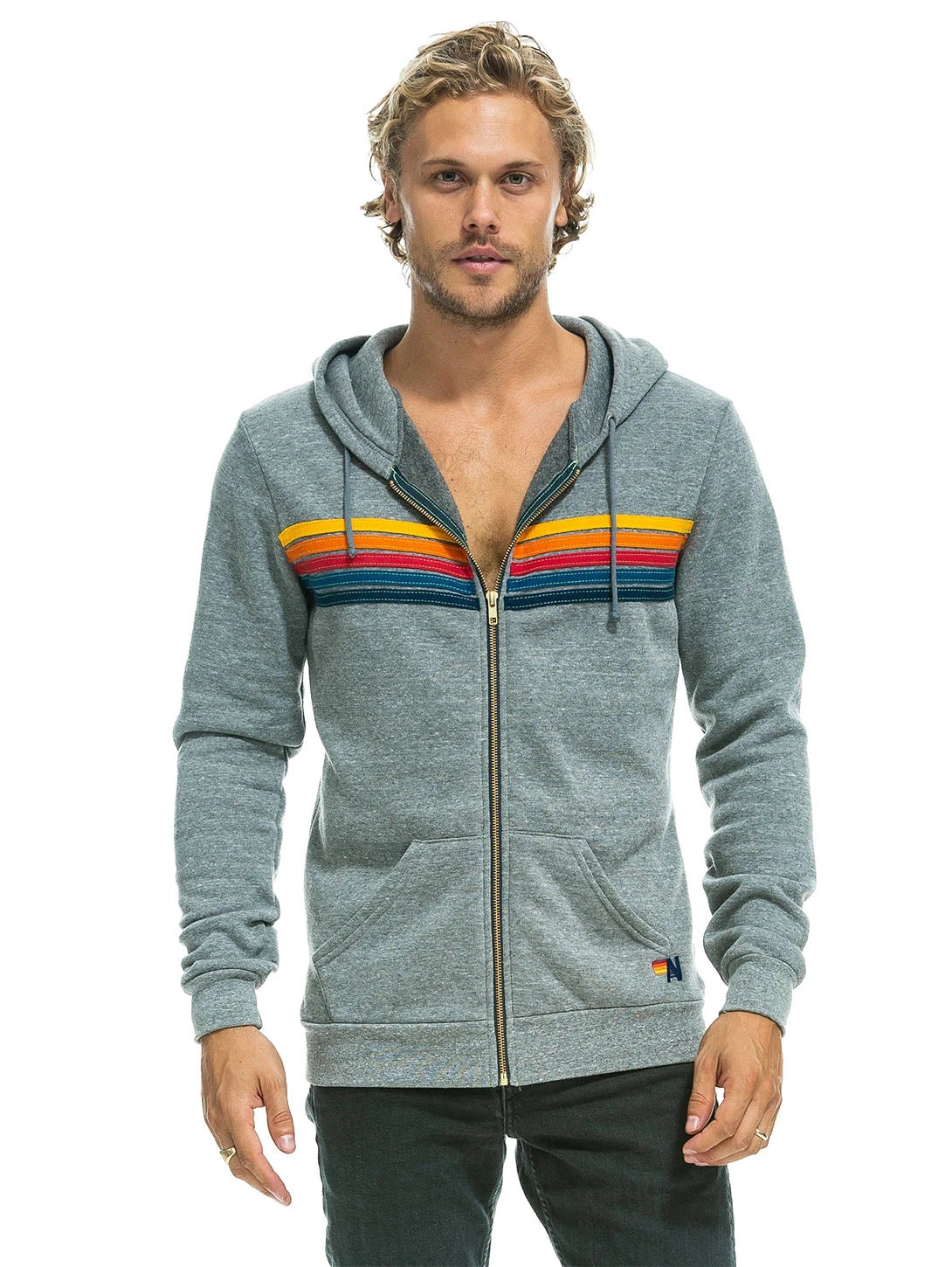 5 Stripe Hoodie - Heather Grey 3 5 Stripe Hoodie - Heather Grey