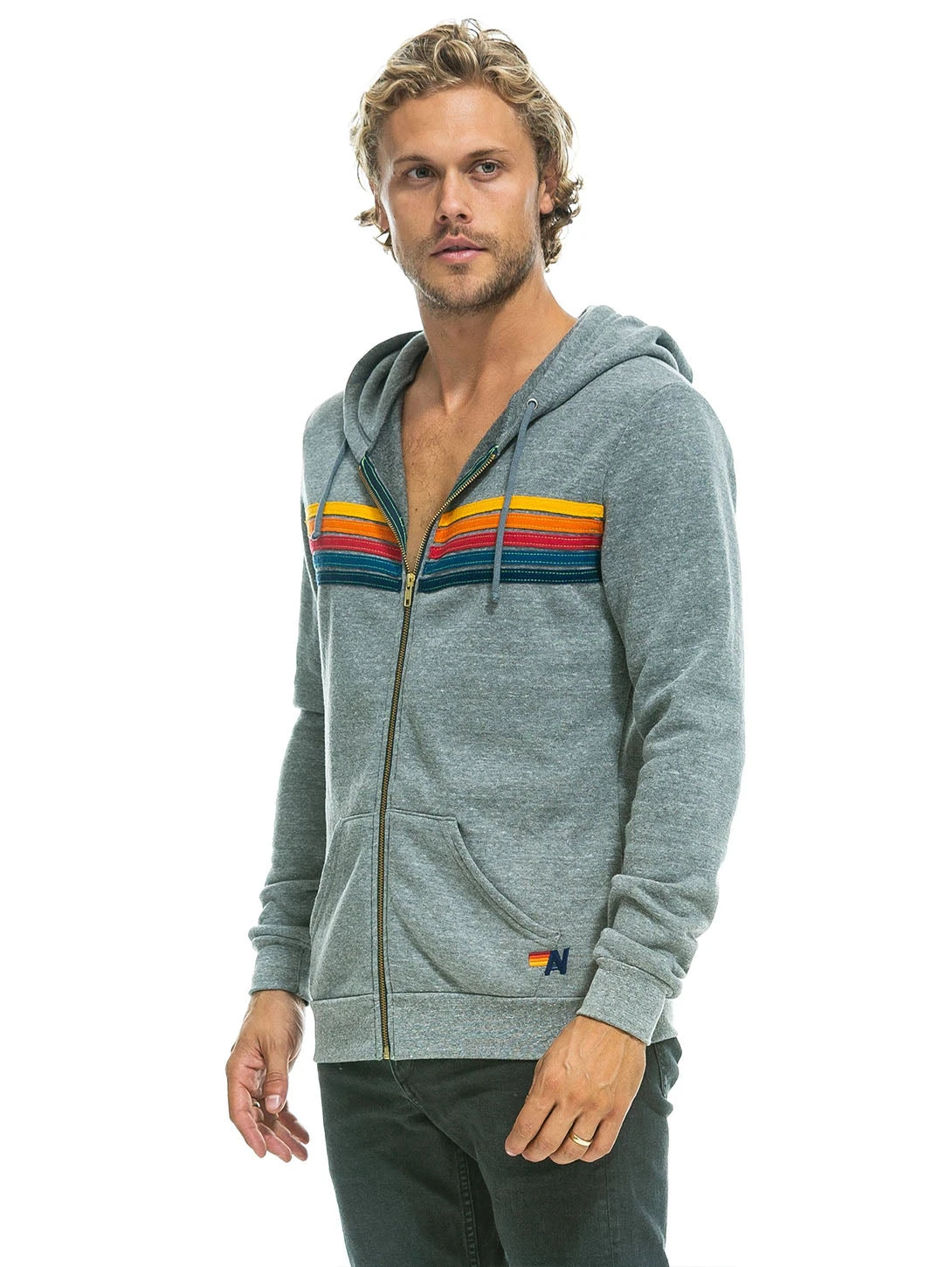 5 Stripe Hoodie - Heather Grey 7 5 Stripe Hoodie - Heather Grey - Image 5