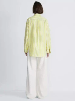 Rag & Bone Maxine Shirt - Fresh Lime Stripe -MOTHER || FRAME || RAILS Sales Store Maxine Cotton Poplin Button Down Shirt 730 2