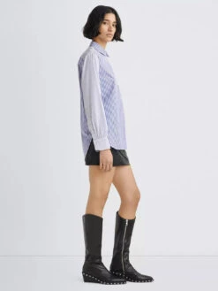 Rag & Bone Maxine Shirt - Blue Multi -MOTHER || FRAME || RAILS Sales Store Maxine Cotton Poplin Shirt 430 3