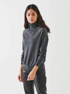 Merino Turtleneck Sweater - Slate