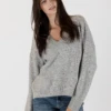 Fleck V-Neck Sweater - Ocean -MOTHER || FRAME || RAILS Sales Store OCEAN F23 LIGHT GREY FLECK 1