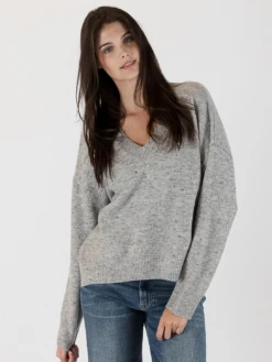 Fleck V-Neck Sweater - Ocean