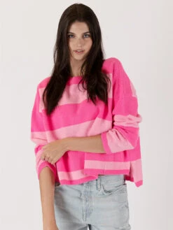 Ravian Striped Sweater - Fuschia