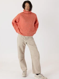 Sahar Mock Neck Rib Sweater -MOTHER || FRAME || RAILS Sales Store SAHAR F23 DARK CORAL 3