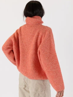 Sahar Mock Neck Rib Sweater -MOTHER || FRAME || RAILS Sales Store SAHAR F23 DARK CORAL 7