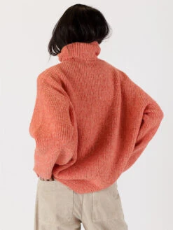 Sahar Mock Neck Rib Sweater -MOTHER || FRAME || RAILS Sales Store SAHAR F23 DARK CORAL 9