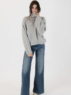 Sahar Mock Neck Rib Sweater -MOTHER || FRAME || RAILS Sales Store SAHAR F23 LIGHT GREY 1