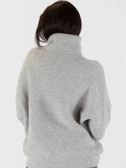 Sahar Mock Neck Rib Sweater -MOTHER || FRAME || RAILS Sales Store SAHAR F23 LIGHT GREY 5