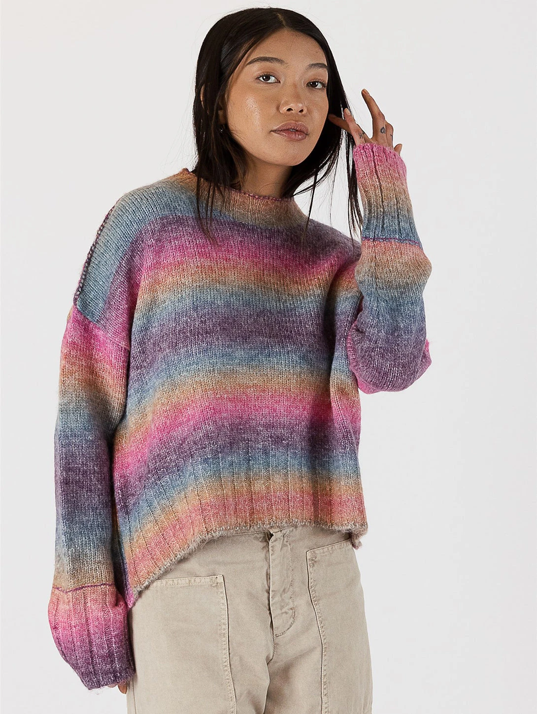 Suzie Ombre Crewneck Sweater - Dark Ombre 3 Suzie Ombre Crewneck Sweater - Dark Ombre