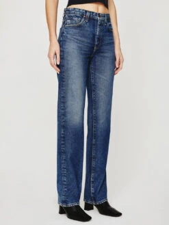 AG Jeans Saige High Rise Straight Jean - Brownstone