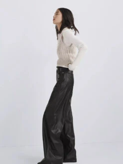 Rag & Bone Sofie High Rise Wide Pant - Faux Leather 11 Rag & Bone Sofie High Rise Wide Pant - Faux Leather -MOTHER || FRAME || RAILS Sales Store Sofie Faux Leather Wide Leg 001 1