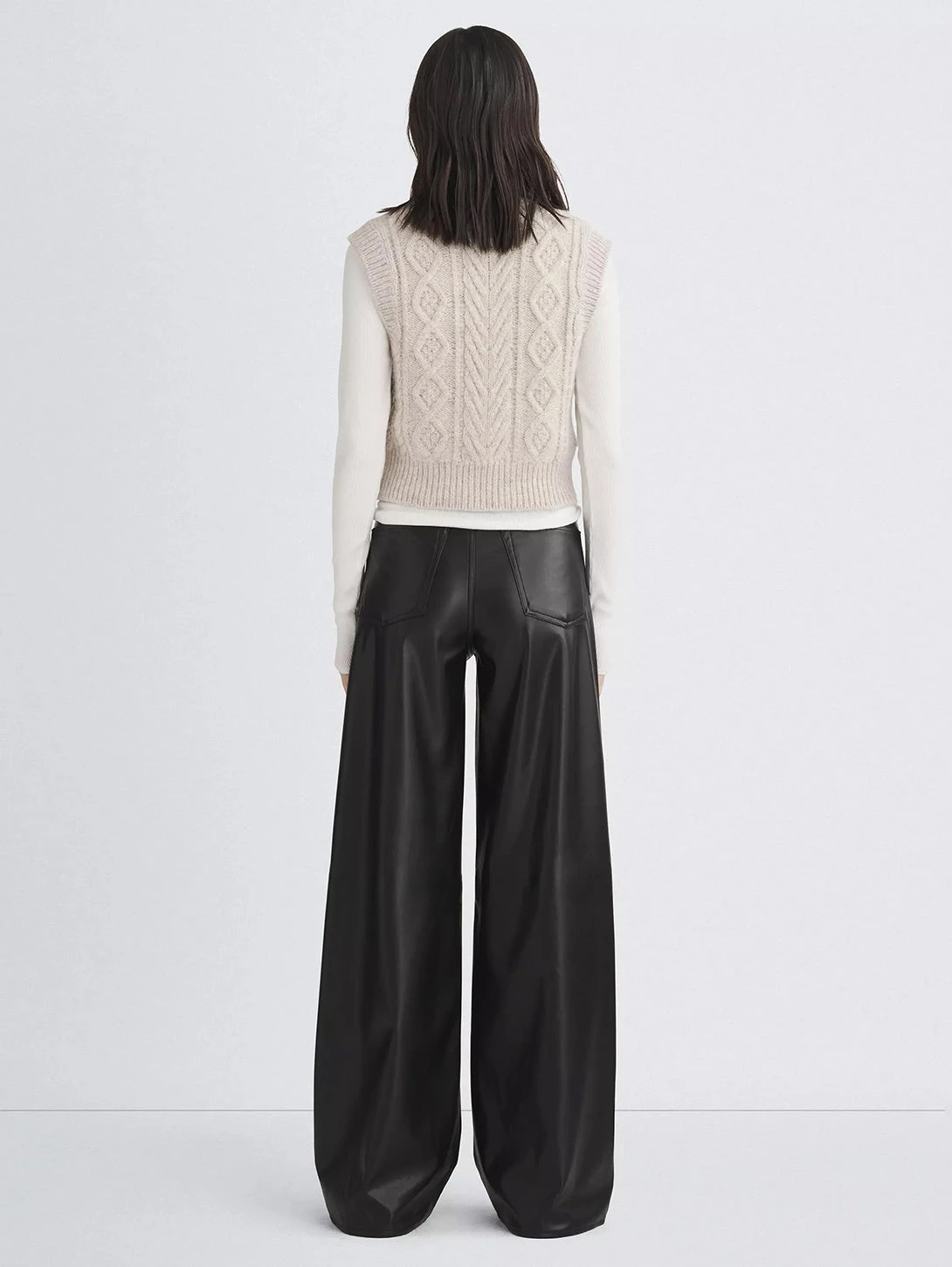 Rag & Bone Sofie High Rise Wide Pant - Faux Leather 6 Rag & Bone Sofie High Rise Wide Pant - Faux Leather - Image 4