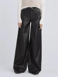 Rag & Bone Sofie High Rise Wide Pant - Faux Leather 14 Rag & Bone Sofie High Rise Wide Pant - Faux Leather -MOTHER || FRAME || RAILS Sales Store Sofie Faux Leather Wide Leg 001 4