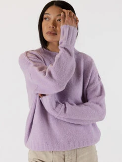 Tanya Crew Sweater -MOTHER || FRAME || RAILS Sales Store TANYA F23 LILAC 2
