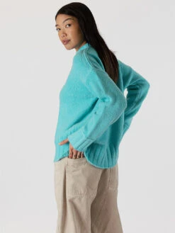 Tanya Crew Sweater -MOTHER || FRAME || RAILS Sales Store TANYA F23 TEAL 2