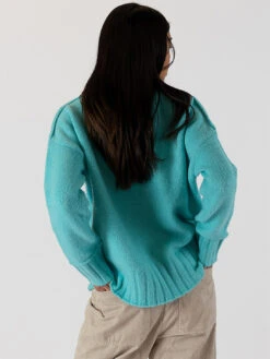 Tanya Crew Sweater -MOTHER || FRAME || RAILS Sales Store TANYA F23 TEAL 4
