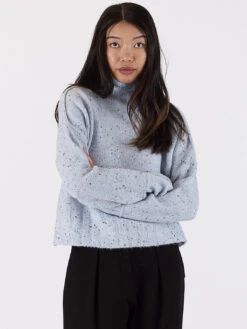 Tova Mock Neck Sweater - Blue