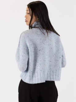 Tova Mock Neck Sweater - Blue -MOTHER || FRAME || RAILS Sales Store TOVA FL F23 LIGHT BLUE FLECK 4