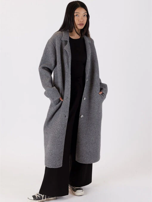 Victoria Coatigan - Grey 4 Victoria Coatigan - Grey -MOTHER || FRAME || RAILS Sales Store VICTORIA F23 MEDIUM GREY MARL 1