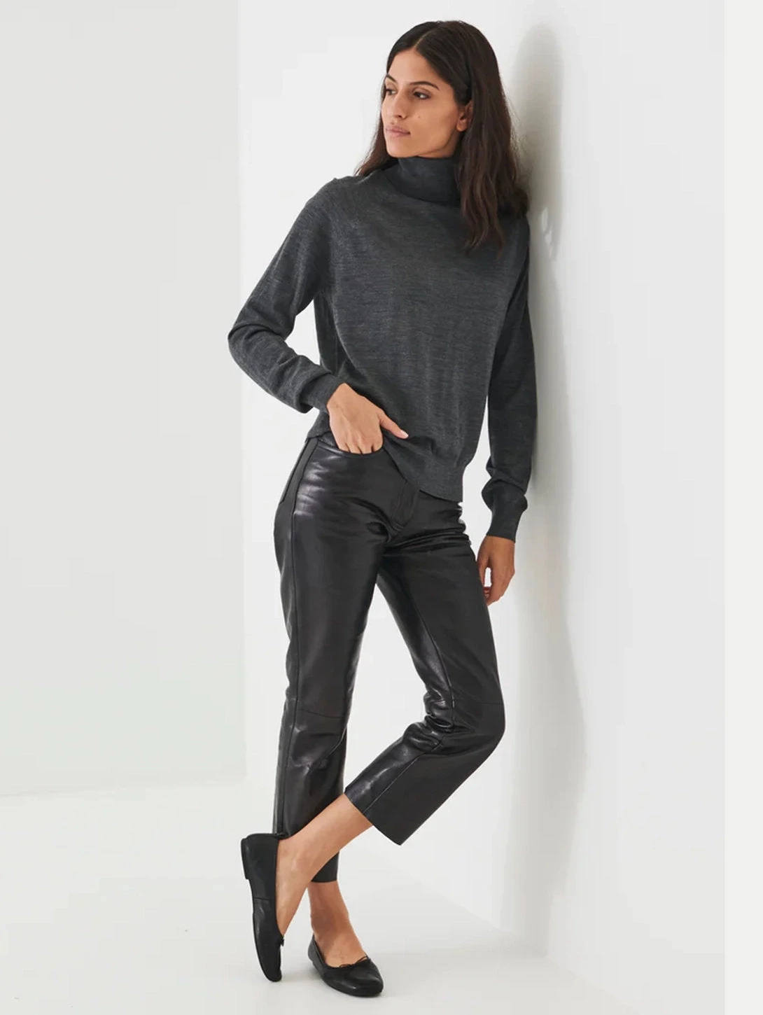 Merino Turtleneck Sweater - Slate 5 Merino Turtleneck Sweater - Slate - Image 3