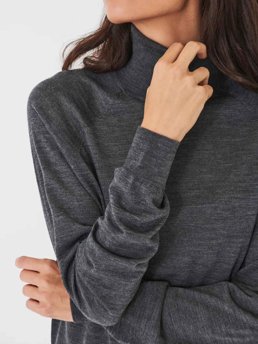 Merino Turtleneck Sweater - Slate 4 Merino Turtleneck Sweater - Slate - Image 2