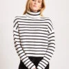 Striped Turtleneck Sweater - Snowflake 2 Striped Turtleneck Sweater - Snowflake -MOTHER || FRAME || RAILS Sales Store W119T14W 105 0983