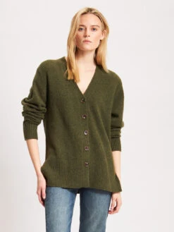Button Cardigan - Moss