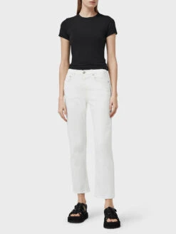 Rag & Bone Harlow Mid Rise Straight Jean - White