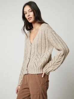 Velvet Hazel Cable Cardigan 11 Velvet Hazel Cable Cardigan -MOTHER || FRAME || RAILS Sales Store alpaca cable hazel06 oatmeal vera04 barley 0022