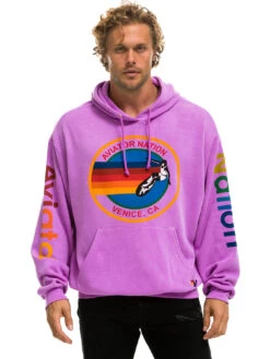 Aviator Nation Logo Pullover Hoodie - Neon Purple