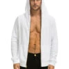 Bolt Zip Hoodie - White