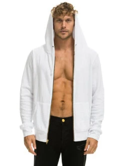 Bolt Zip Hoodie - White