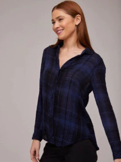 Classic Button Down Shirt - Admiral Blue Plaid