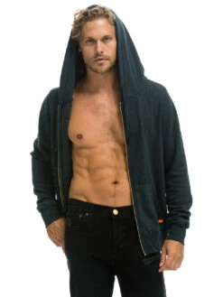 Heart Stitch Zip Hoodie - Charcoal