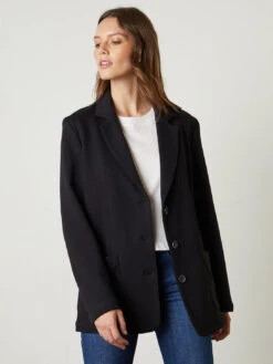 Velvet Kirsten Fleece Blazer - Black